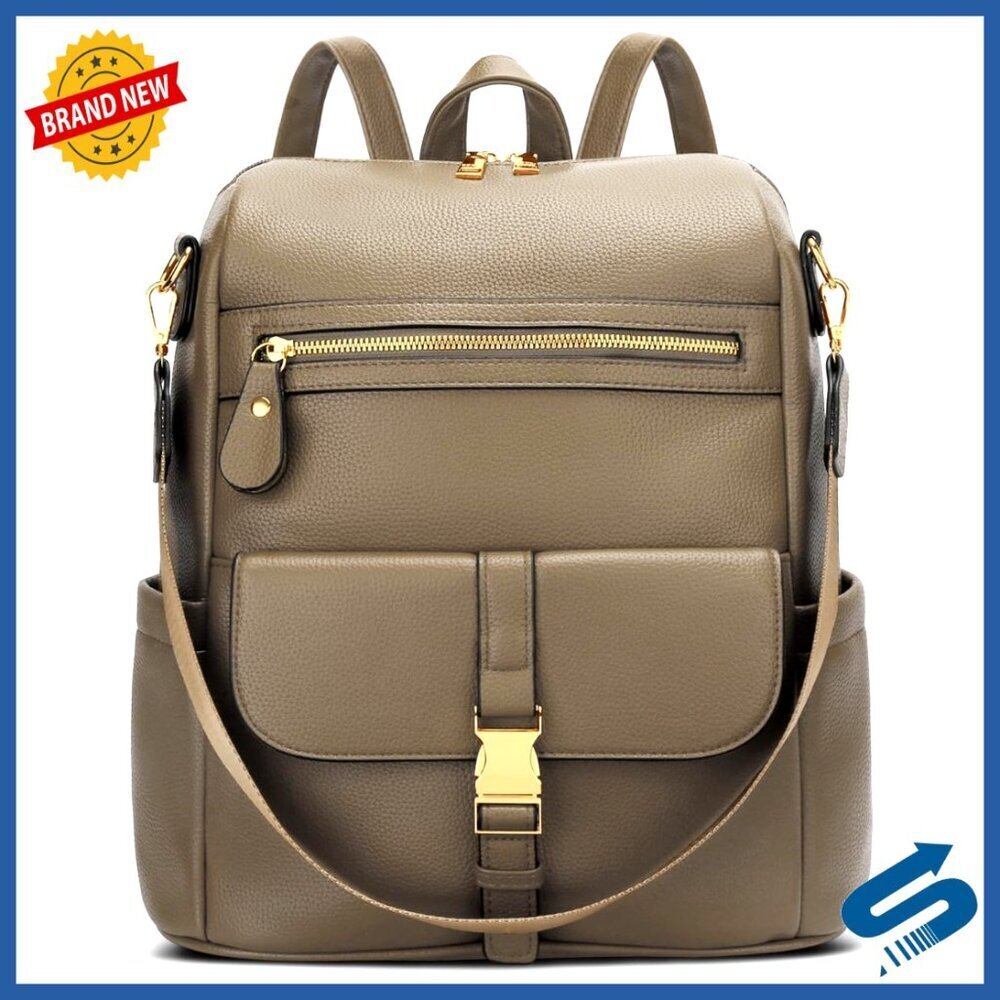 Leather Backpack Purse Multi-Pocket Anti-Theft Travel Work School Chic